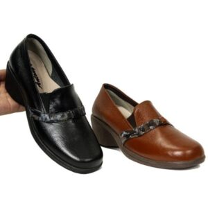 zapato elegante para dama en tonos café y negro